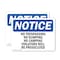 Signmission No Trespassing No Dumping No Camping Violators OSHA Notice Sign, Vinyl Decal, 10in W x 7in L, 2PK OS-2PACK-NS-D-710-L-14929 - alternate 1